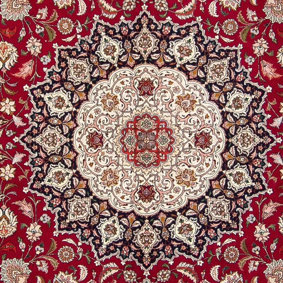Persisk tæppe - Tabriz - Royal firkantet  - 306 x 302 cm - mørkerød