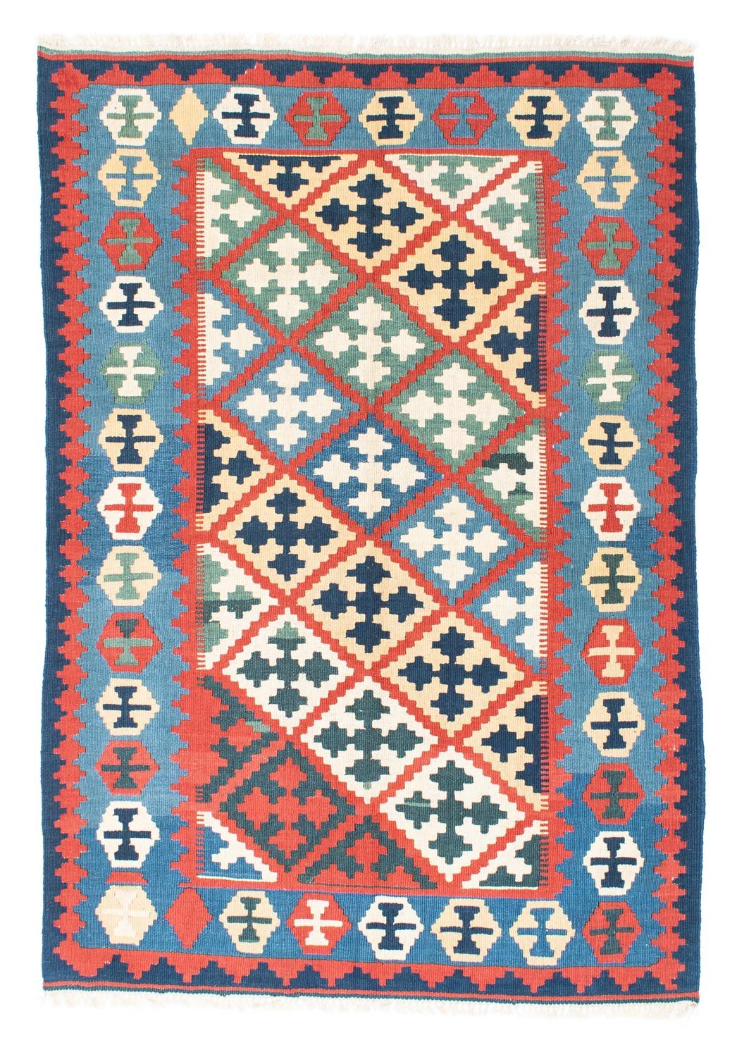 Kelim-tæppe - orientalsk - 175 x 124 cm - blå