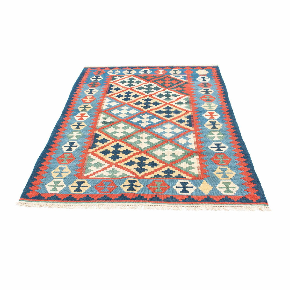 Kelim-tæppe - orientalsk - 175 x 124 cm - blå