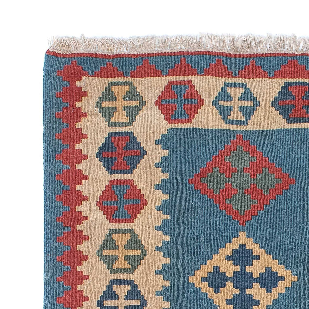 Kelim-tæppe - orientalsk - 170 x 117 cm - blå