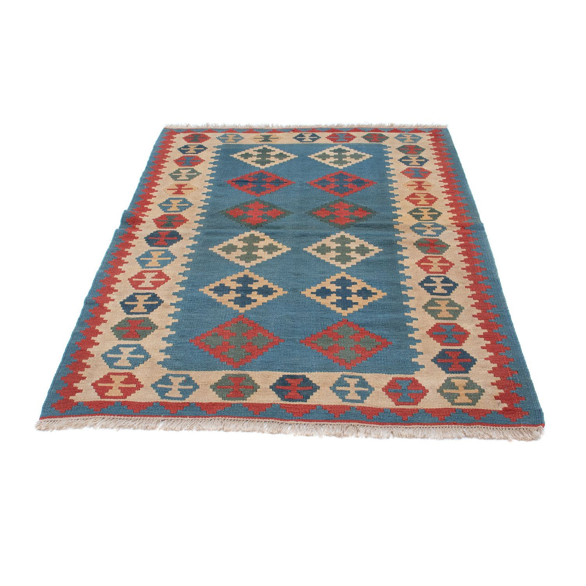 Kelim-tæppe - orientalsk - 170 x 117 cm - blå