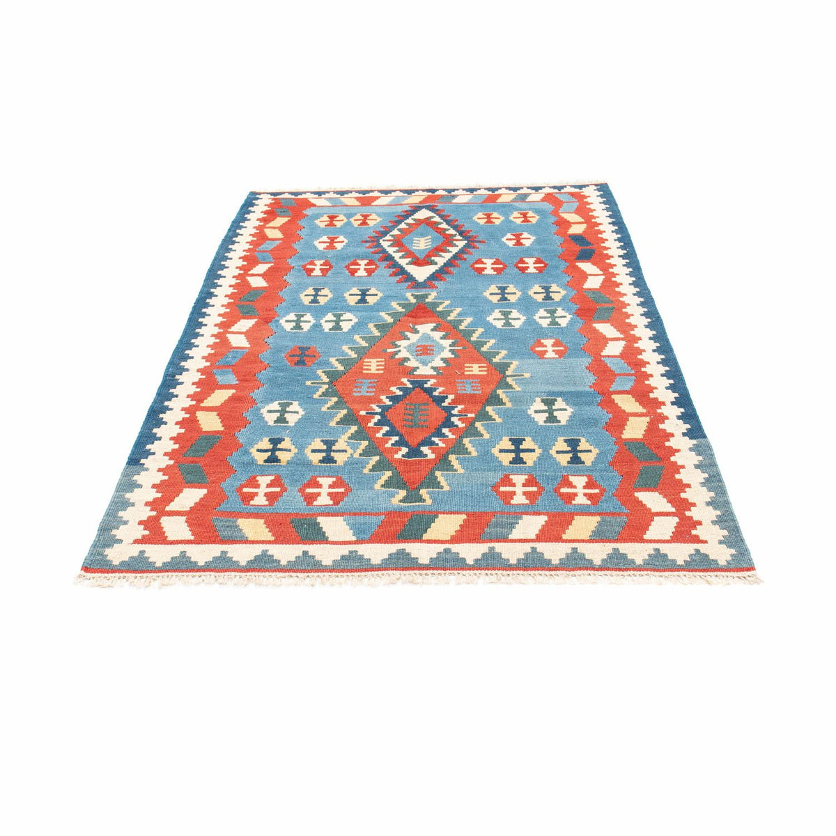 Kelim-tæppe - orientalsk - 173 x 118 cm - blå