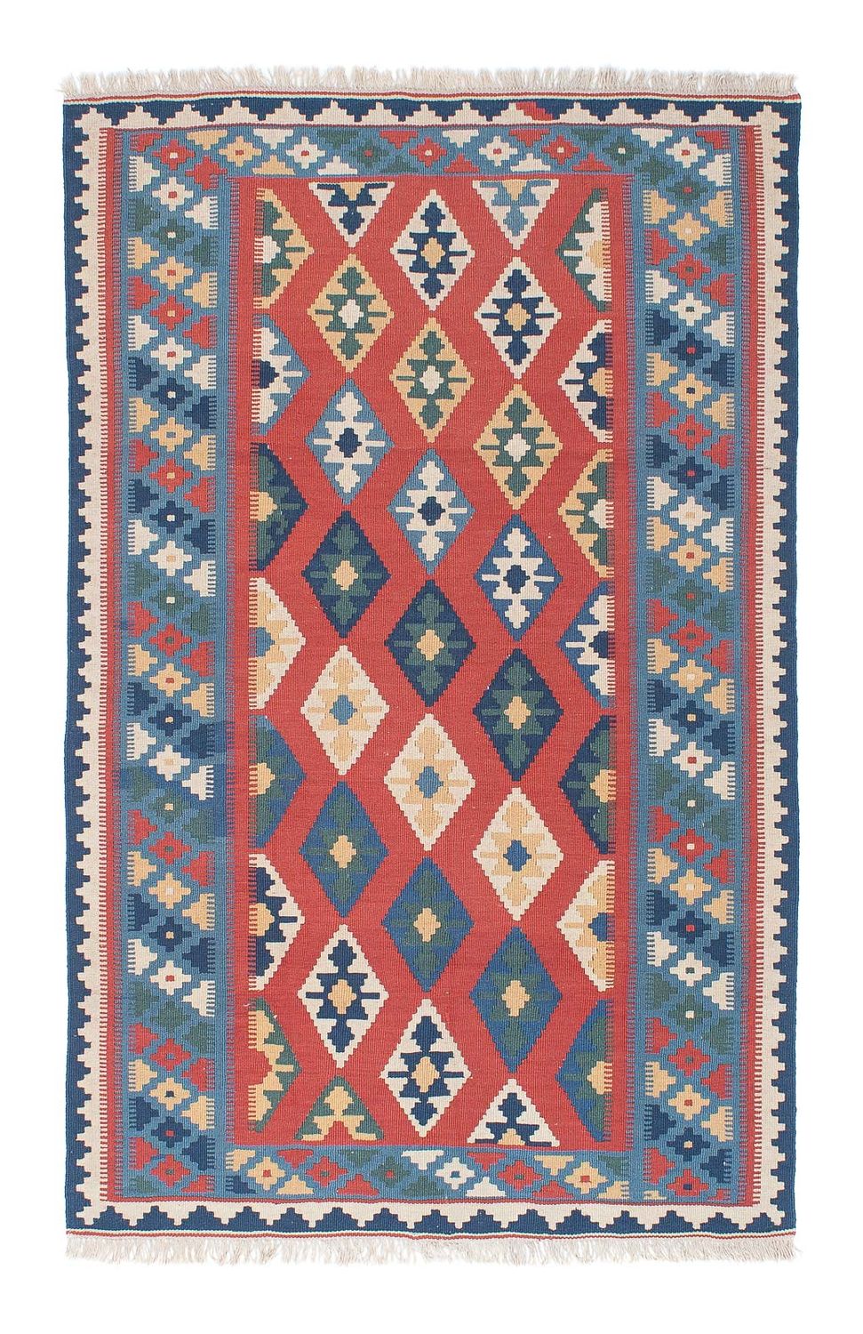 Kelim-tæppe - orientalsk - 177 x 117 cm - blå