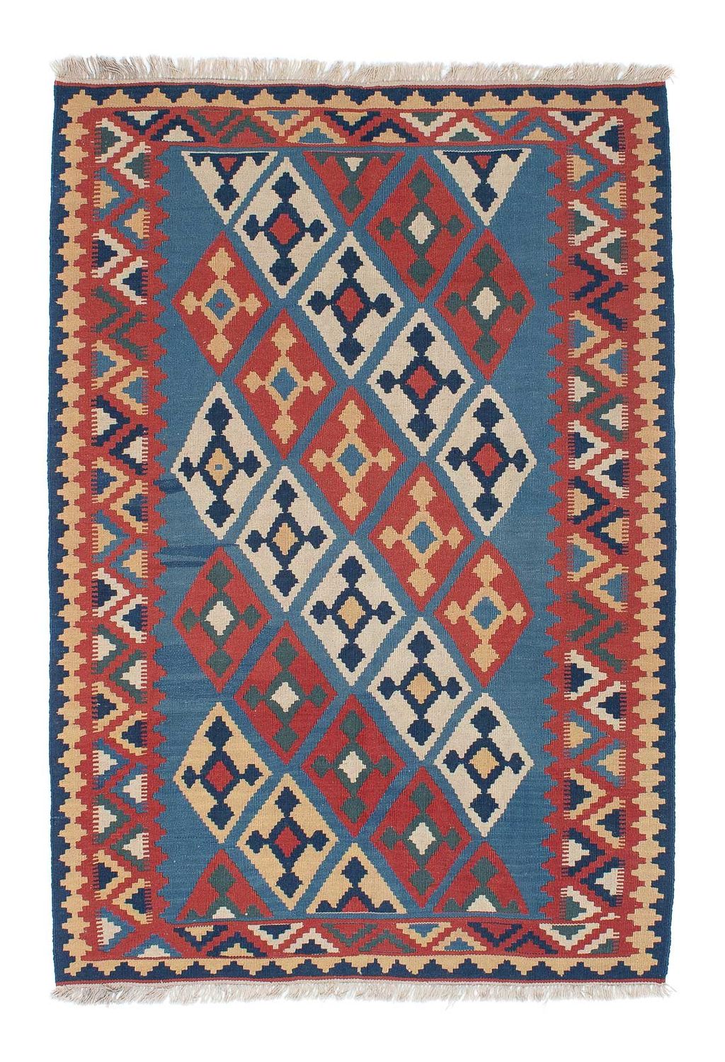 Kelim-tæppe - orientalsk - 183 x 123 cm - blå