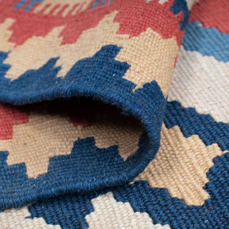 Kelim-tæppe - orientalsk - 183 x 123 cm - blå