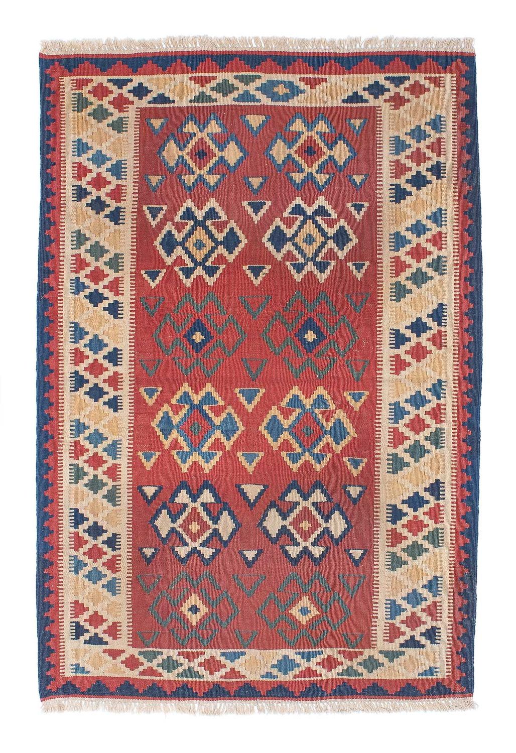 Kelim-tæppe - orientalsk - 156 x 105 cm - mørkerød