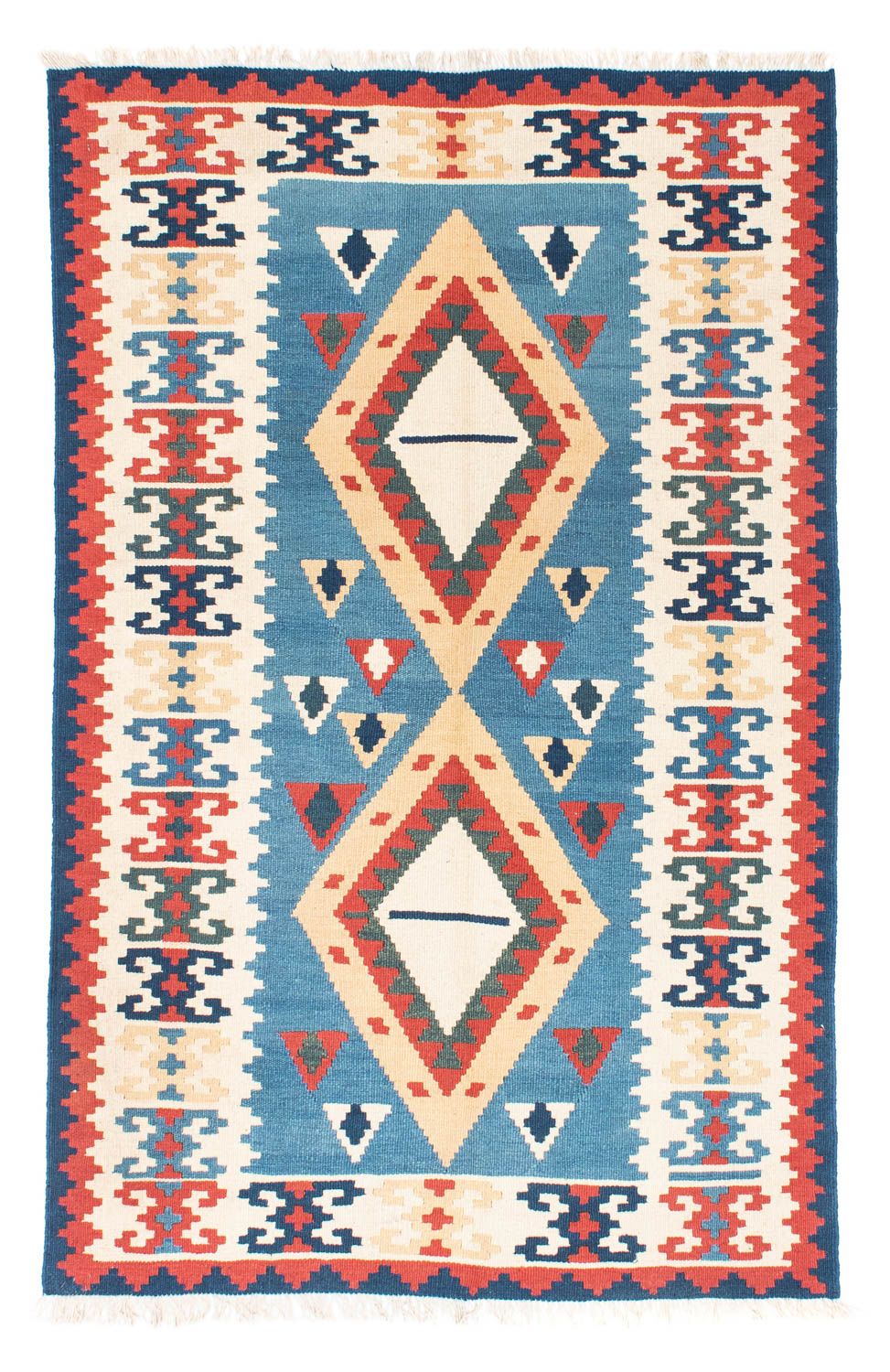 Kelim-tæppe - orientalsk - 183 x 116 cm - turkis