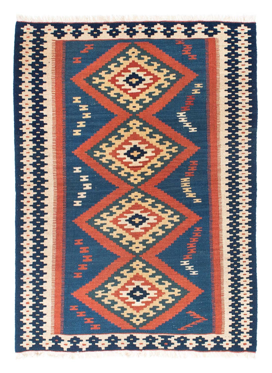 Kelim-tæppe - orientalsk - 143 x 108 cm - blå