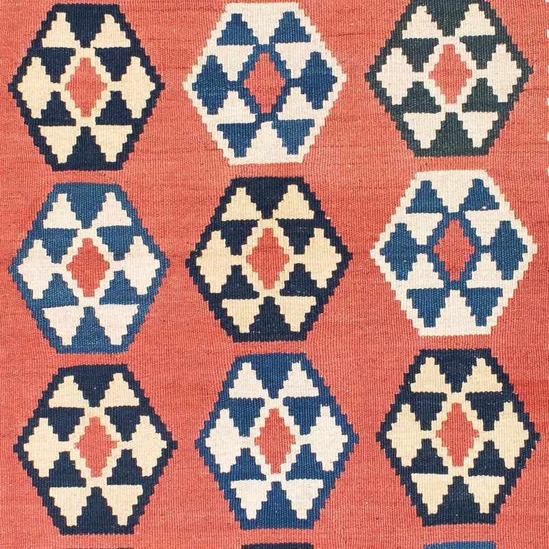 Kelim-tæppe - orientalsk firkantet  - 148 x 121 cm - rust