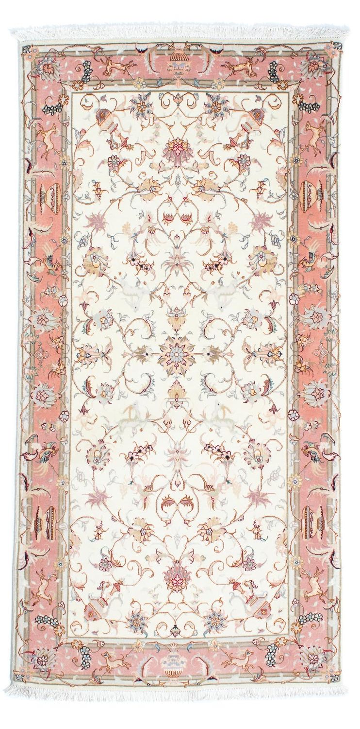 Løber Persisk tæppe - Tabriz - Royal - 202 x 100 cm - beige