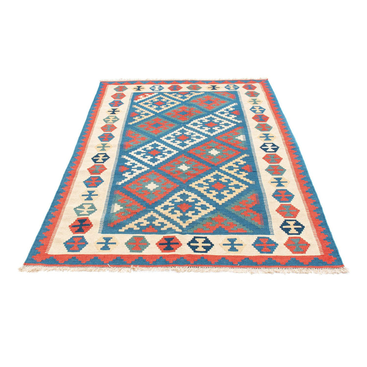Kelim-tæppe - orientalsk - 177 x 122 cm - blå