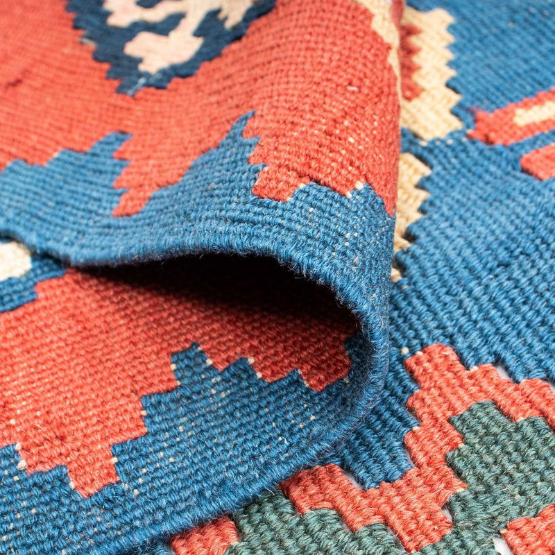 Kelim-tæppe - orientalsk - 177 x 116 cm - blå