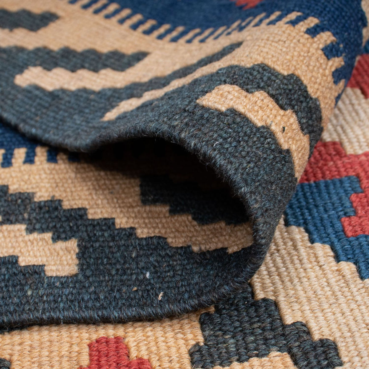 Kelim-tæppe - orientalsk - 147 x 105 cm - flerfarvet