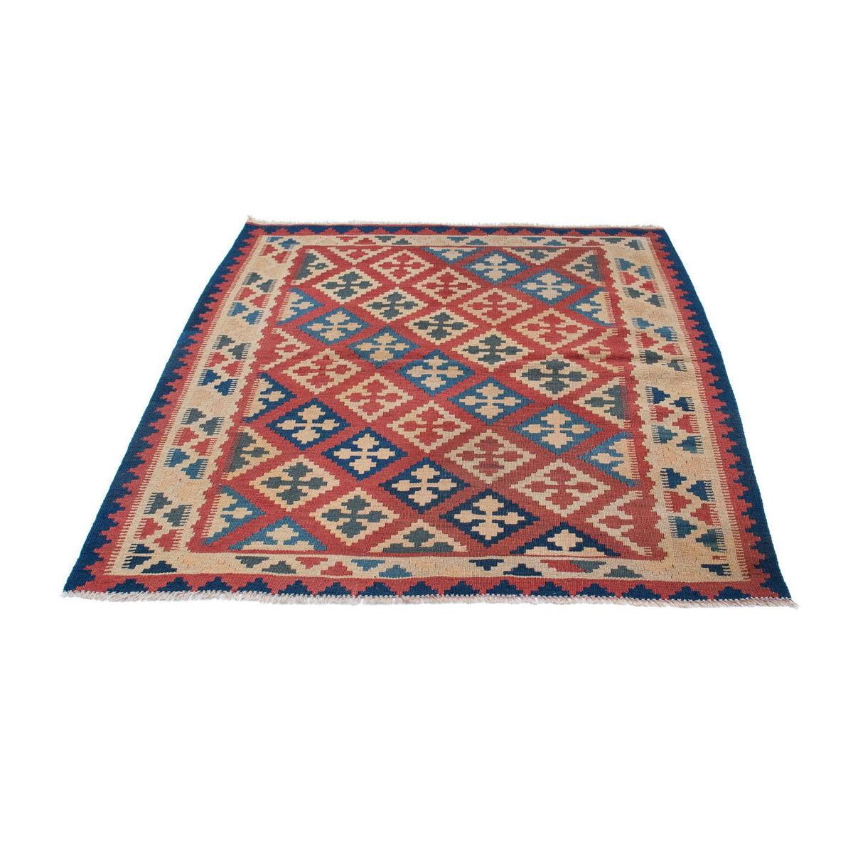 Kelim-tæppe - orientalsk - 143 x 117 cm - flerfarvet