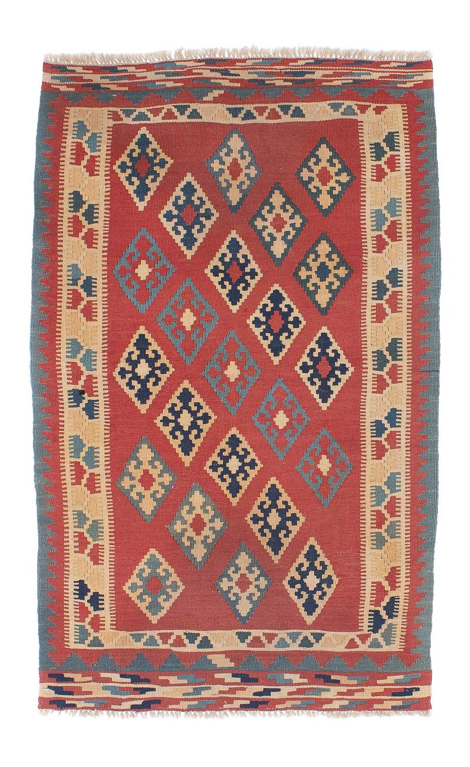 Kelim-tæppe - orientalsk - 161 x 96 cm - mørkerød