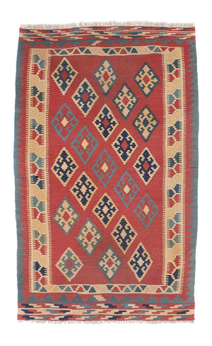 Kelim-tæppe - orientalsk - 161 x 96 cm - mørkerød