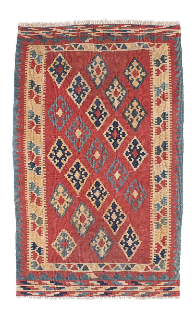 Kelim-tæppe - orientalsk - 161 x 96 cm - mørkerød