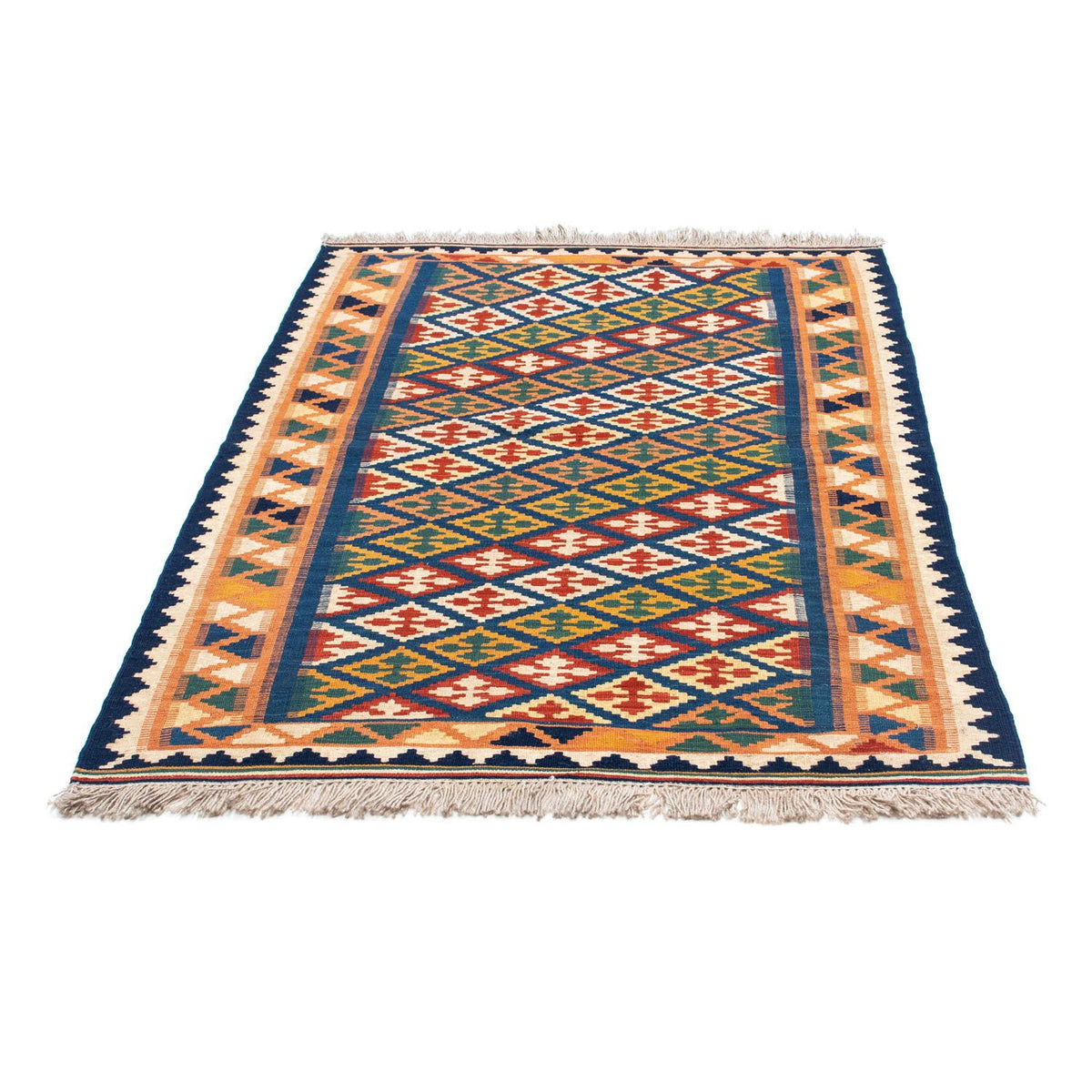 Kelim-tæppe - orientalsk - 156 x 110 cm - blå
