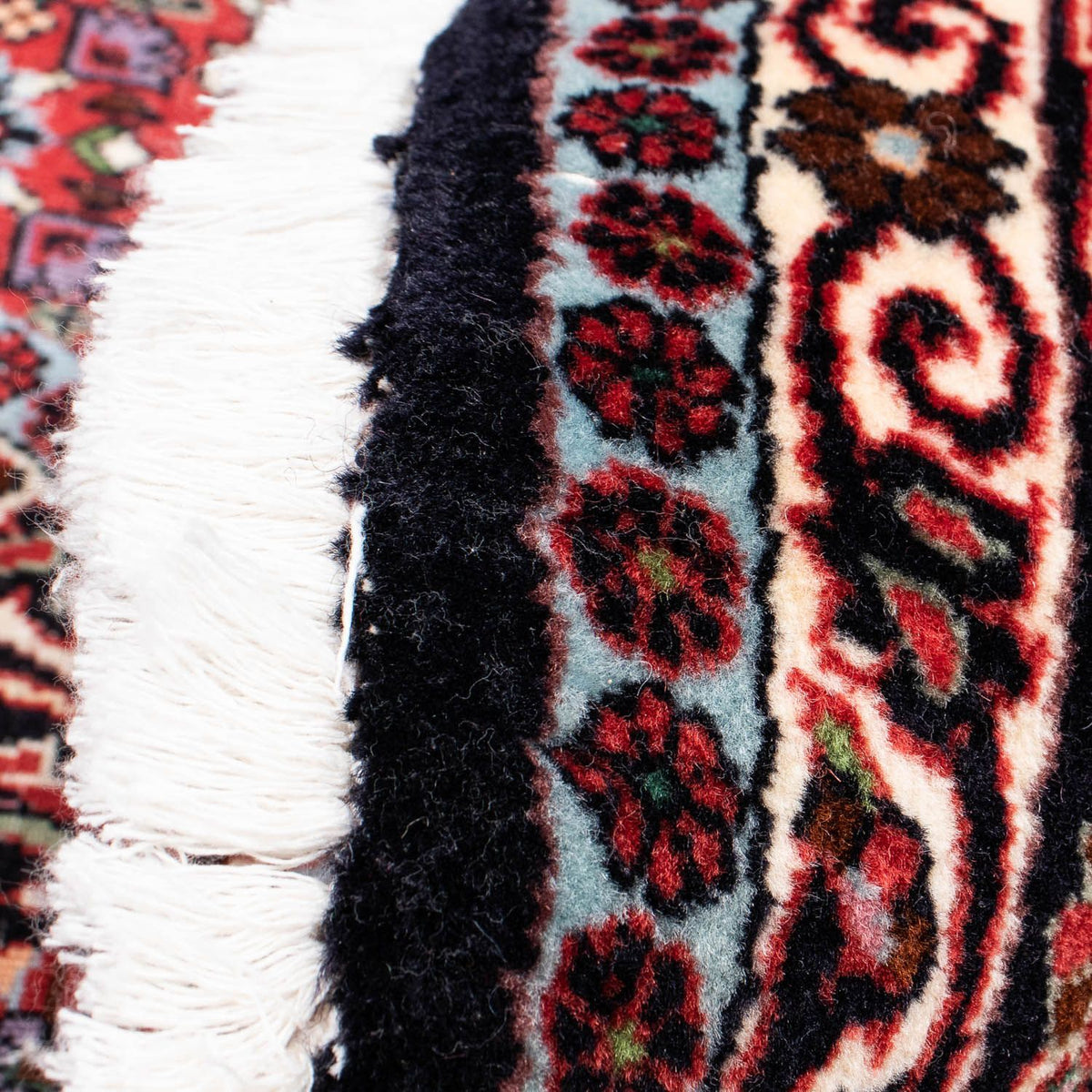 Persisk tæppe - Bijar rundt - 200 x 200 cm - mørkerød