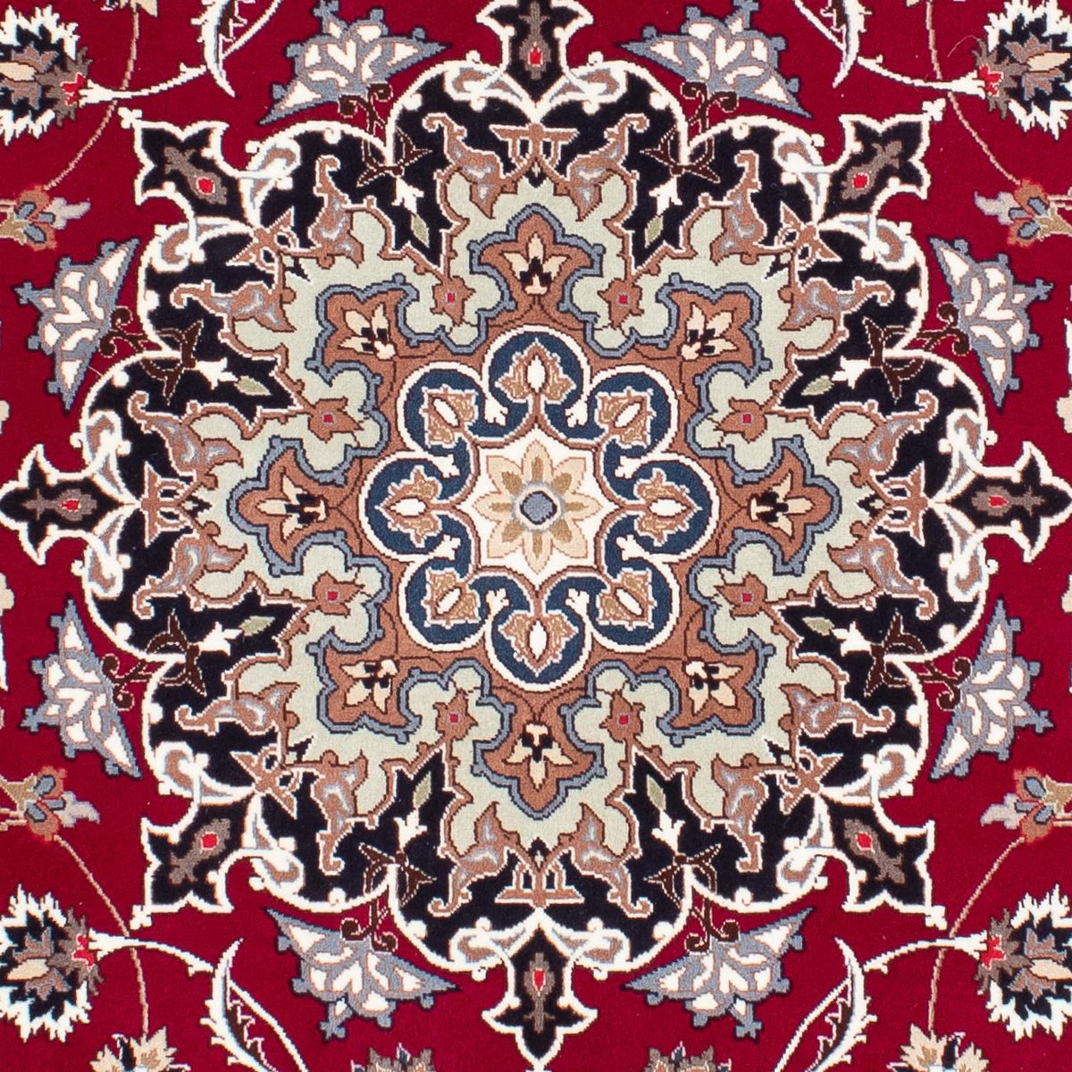 Persisk tæppe - Tabriz - Royal - 198 x 154 cm - mørkerød