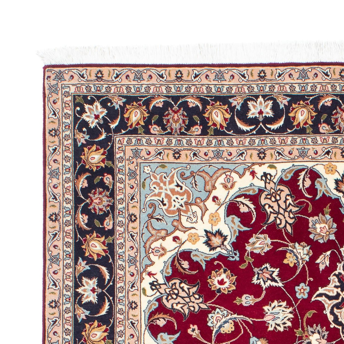 Persisk tæppe - Tabriz - Royal - 207 x 153 cm - mørkerød
