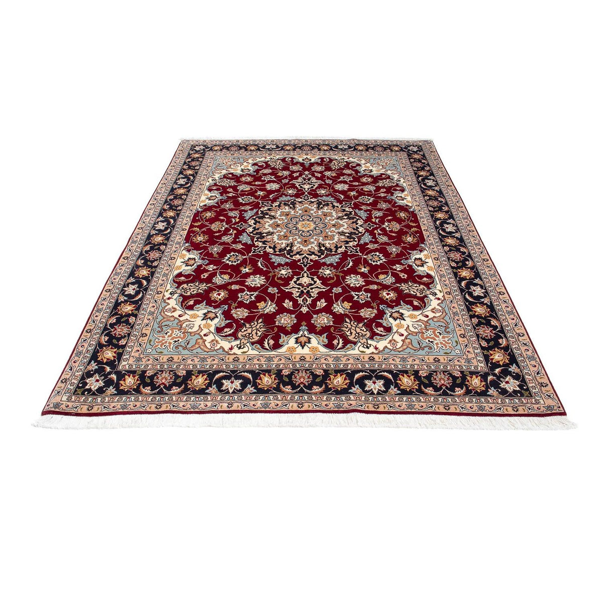 Persisk tæppe - Tabriz - Royal - 207 x 153 cm - mørkerød