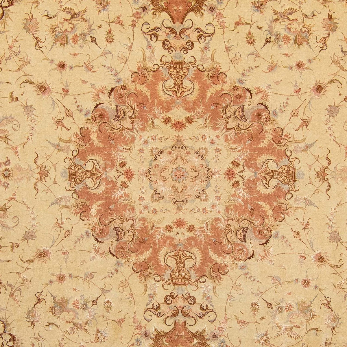 Persisk tæppe - Tabriz - Royal - 400 x 303 cm - lys brun
