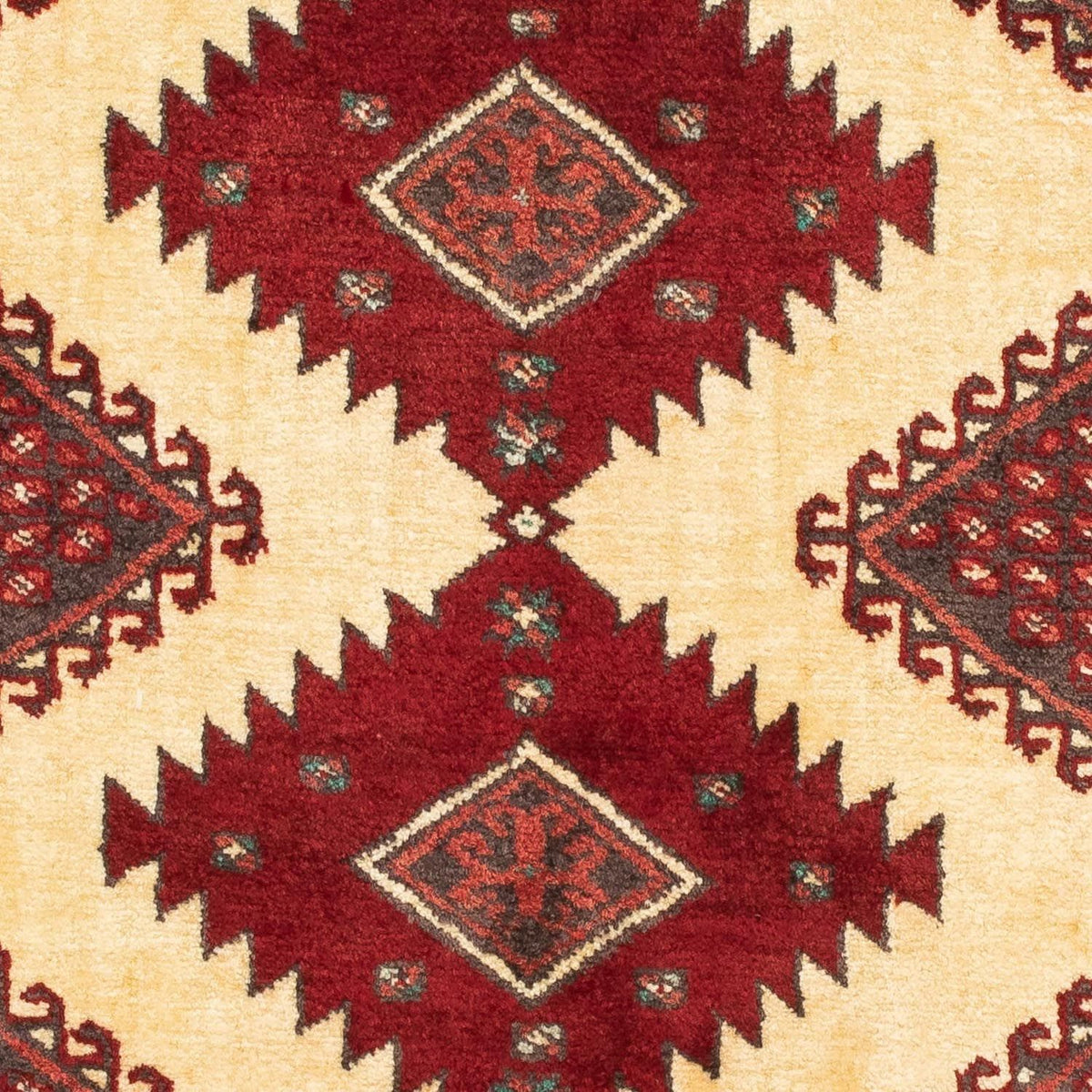 Turkaman-tæppe - 133 x 92 cm - mørkerød