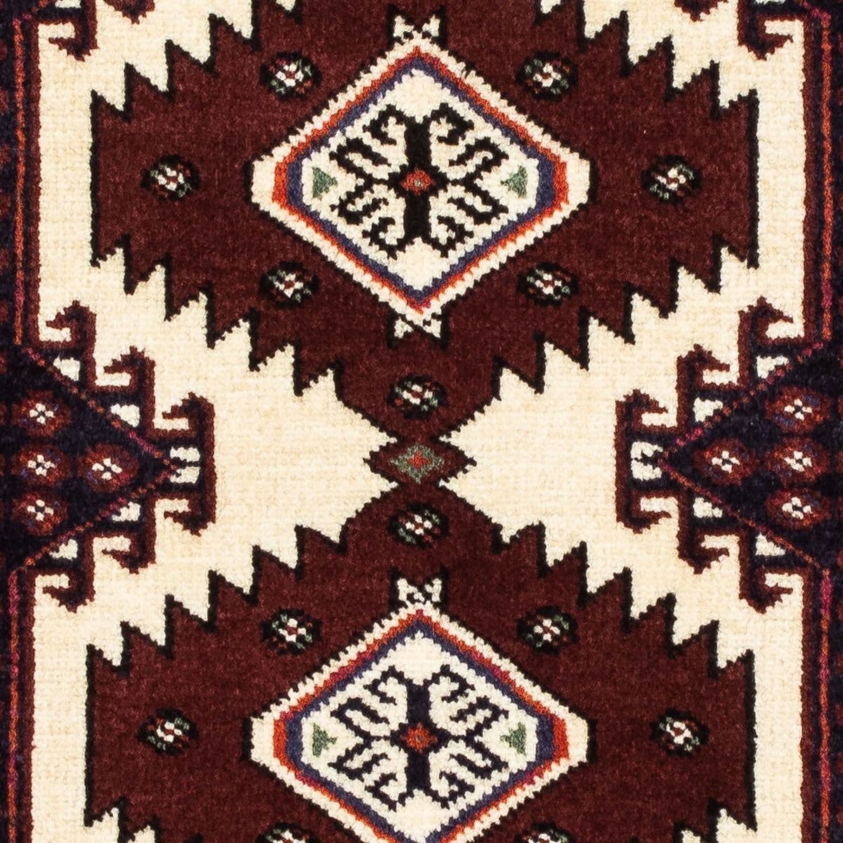 Turkaman-tæppe - 135 x 90 cm - mørkerød
