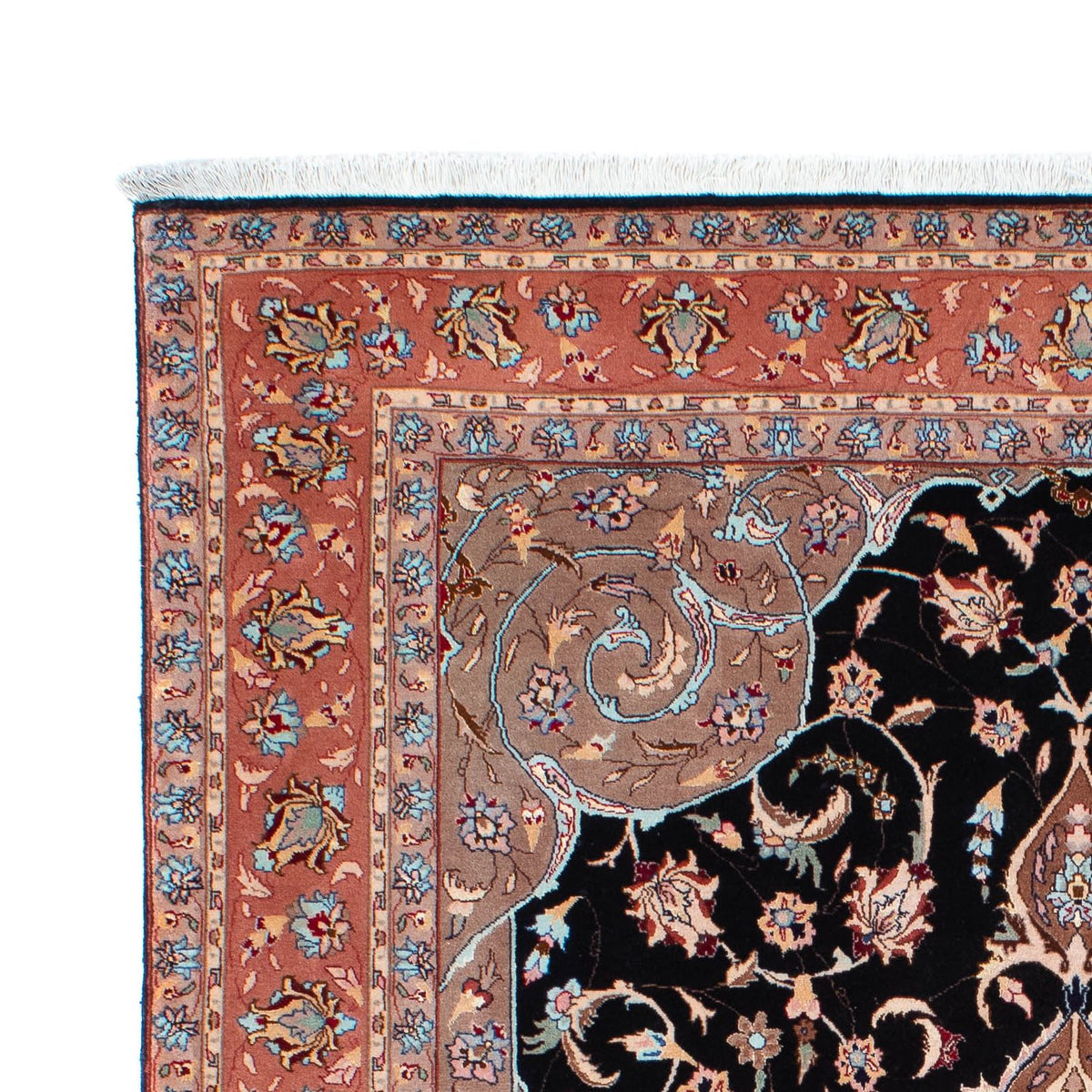 Persisk tæppe - Tabriz - Royal - 201 x 155 cm - mørkeblå