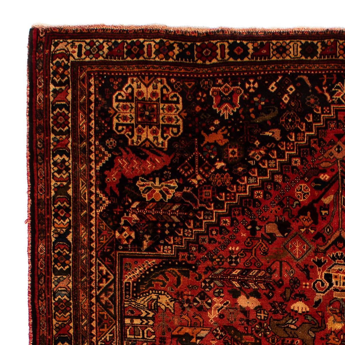 Persisk tæppe - Nomadisk - 268 x 205 cm - mørkerød