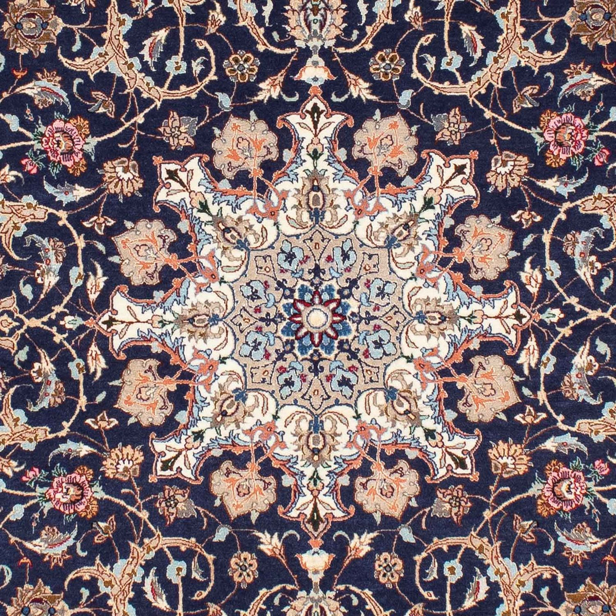 Persisk tæppe - Isfahan - Premium - 243 x 156 cm - mørkeblå