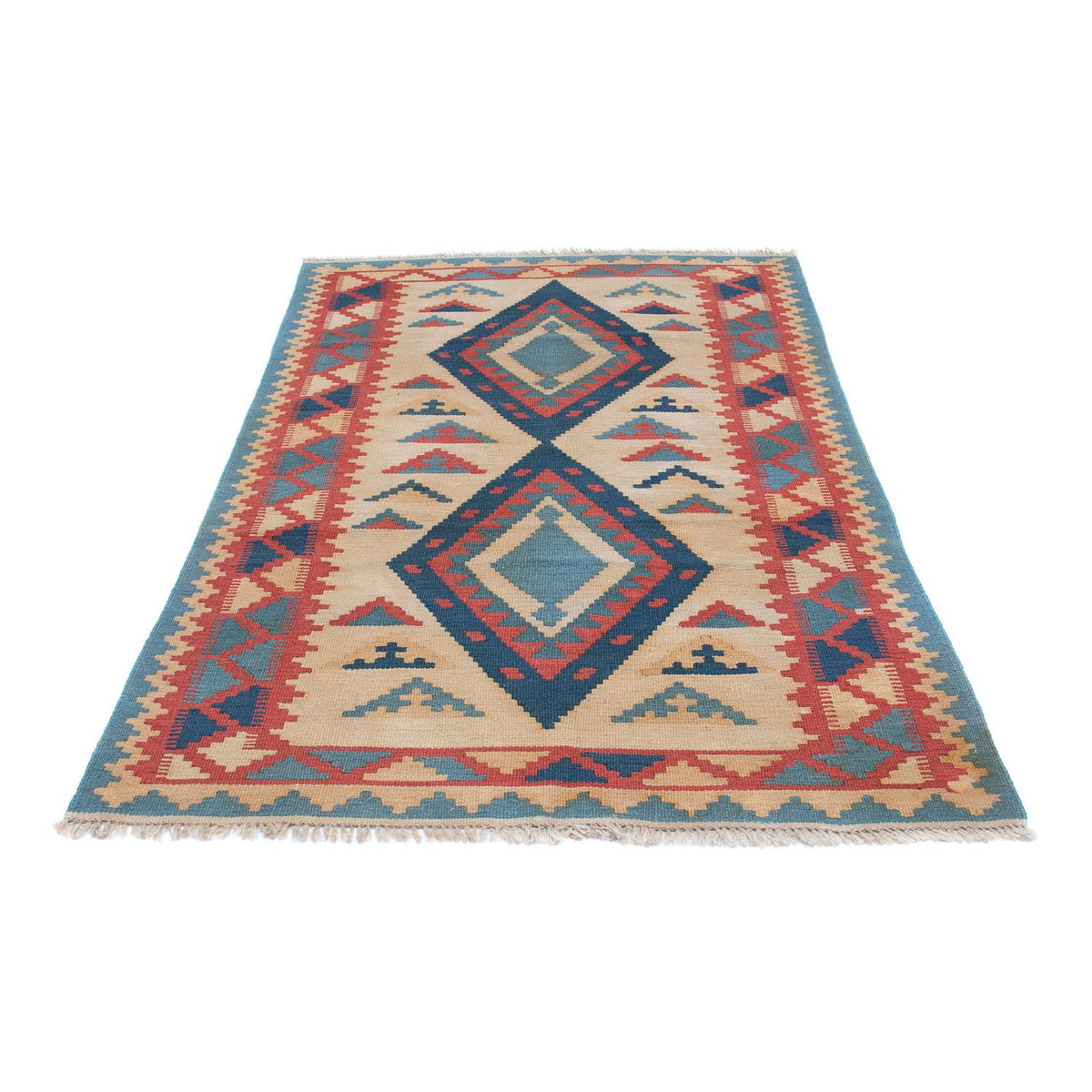 Kelim-tæppe - orientalsk - 184 x 117 cm - lys brun