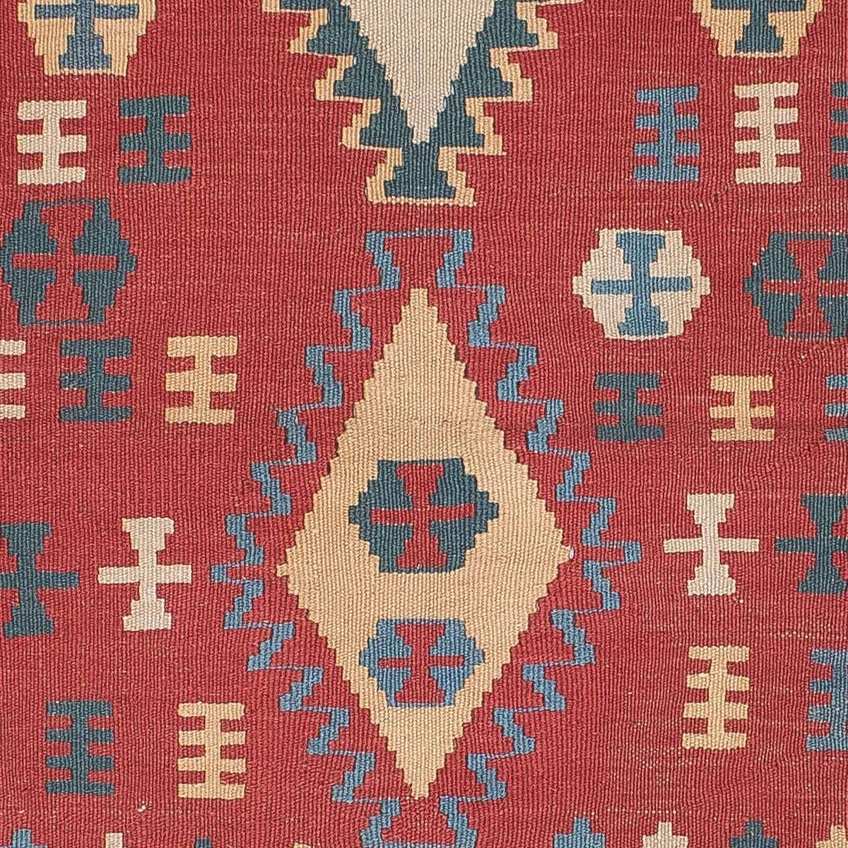 Kelim-tæppe - orientalsk - 168 x 113 cm - mørkerød