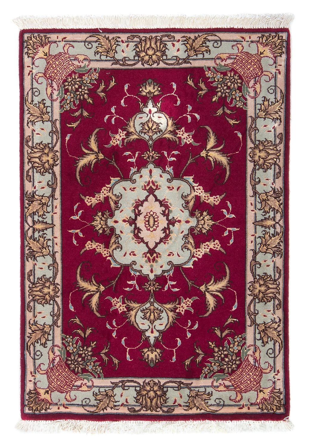 Persisk tæppe - Tabriz - Royal - 87 x 60 cm - mørkerød