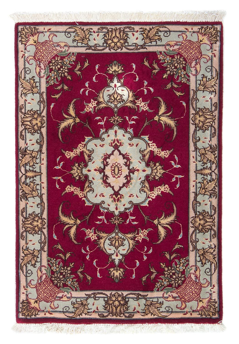 Persisk tæppe - Tabriz - Royal - 87 x 60 cm - mørkerød