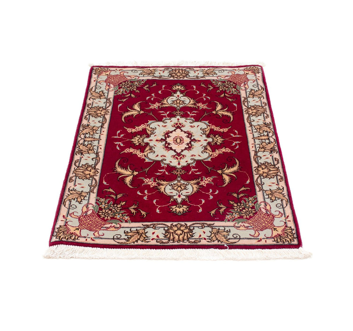 Persisk tæppe - Tabriz - Royal - 87 x 60 cm - mørkerød