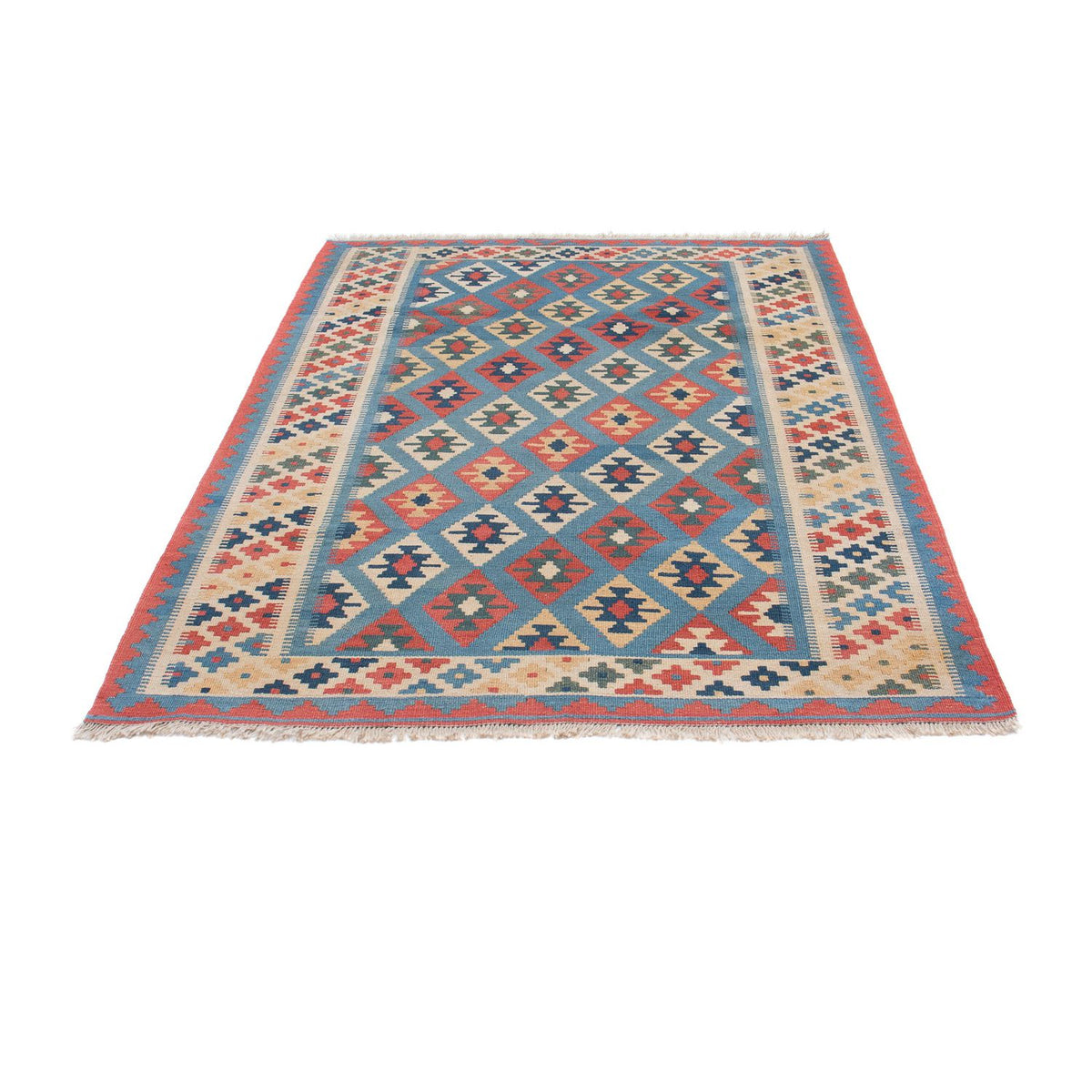 Kelim-tæppe - orientalsk - 174 x 123 cm - blå