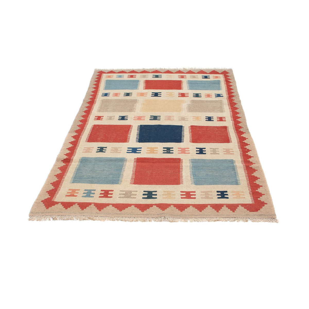 Kelim-tæppe - orientalsk - 196 x 120 cm - beige