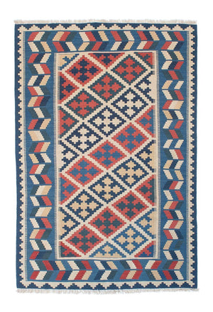 Kelim-tæppe - orientalsk - 178 x 120 cm - blå
