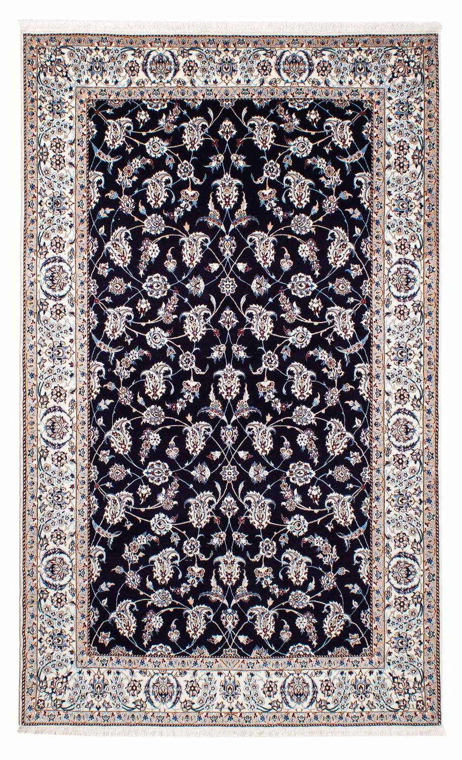 Persisk tæppe - Nain - Premium - 227 x 139 cm - mørkeblå