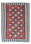 Kelim-tæppe - orientalsk - 150 x 106 cm - mørkerød