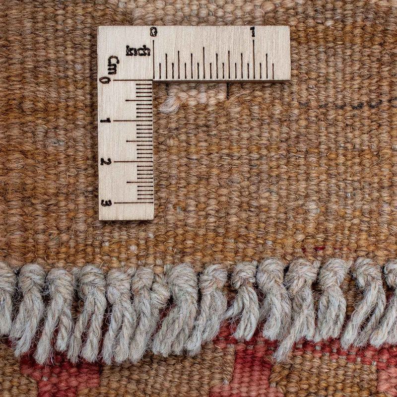 Løber Kelim Carpet - Splash - 390 x 76 cm - lysrød