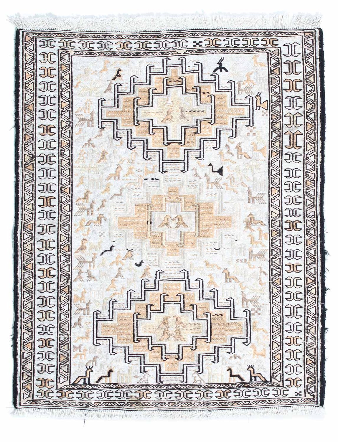 Kelim-tæppe - orientalsk - 95 x 71 cm - beige