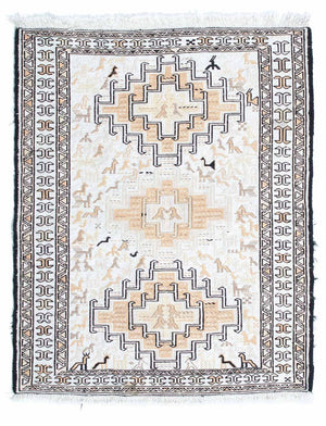 Kelim-tæppe - orientalsk - 95 x 71 cm - beige