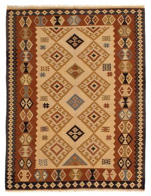 Kelim-tæppe - orientalsk - 208 x 160 cm - brun