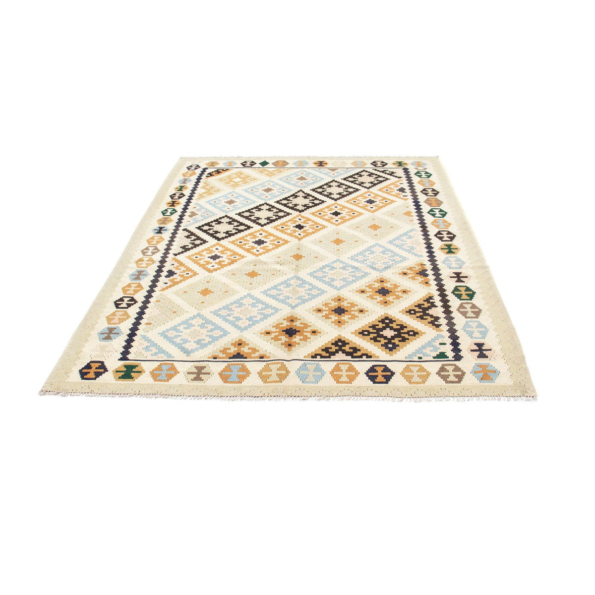 Kelim-tæppe - orientalsk - 195 x 158 cm - beige