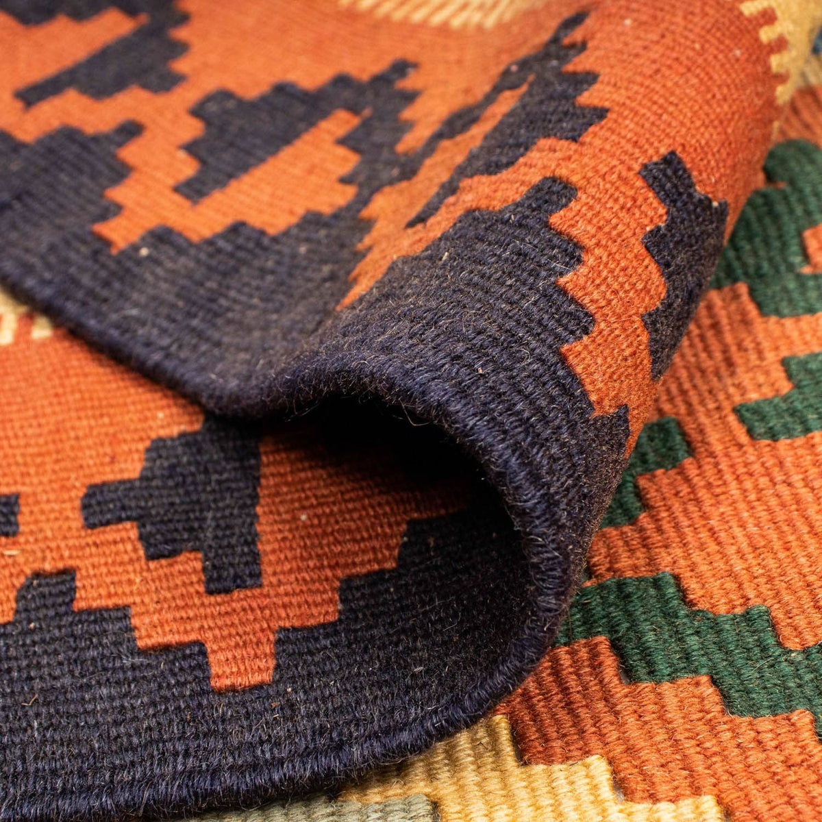 Kelim-tæppe - orientalsk - 208 x 157 cm - rust