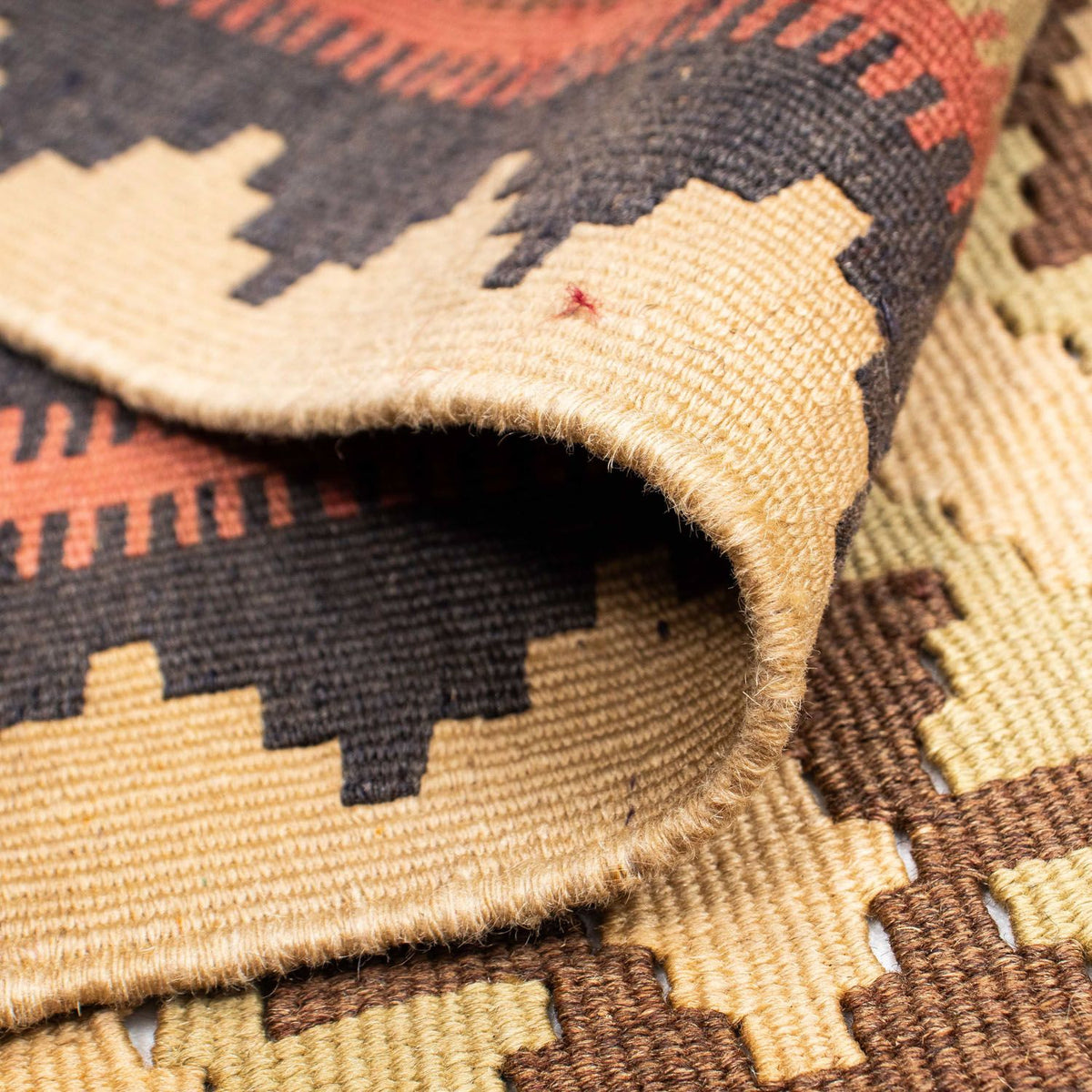 Kelim-tæppe - orientalsk - 190 x 144 cm - beige