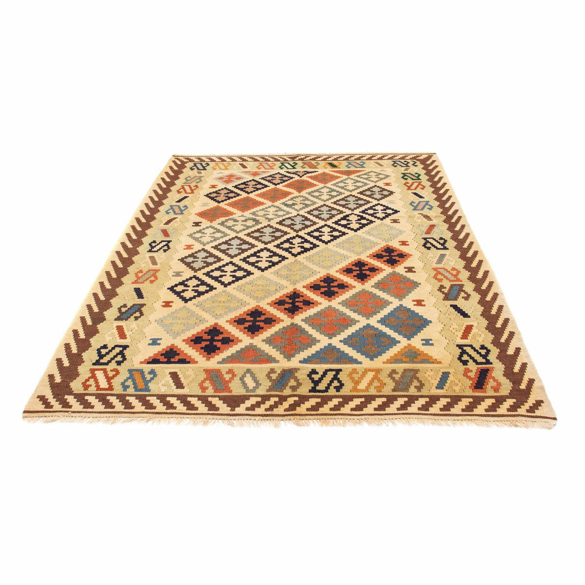 Kelim-tæppe - orientalsk - 200 x 147 cm - beige